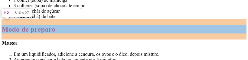 O título ocupa a largura da página