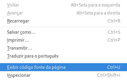 Acessando o código fonte de uma página