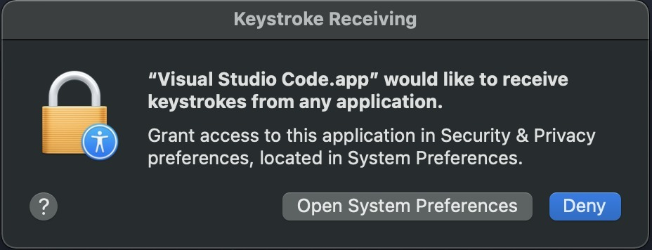 Aviso de captura de teclas