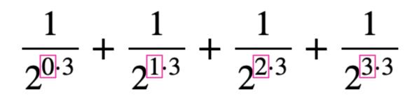 Identificando valores que sofrem mudança na série de frações.