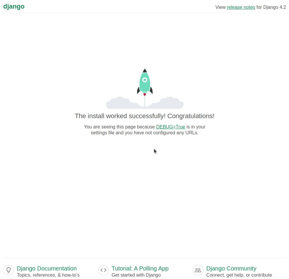 Página padrão do Django